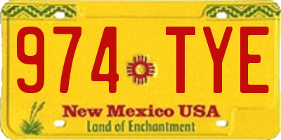 NM license plate 974TYE