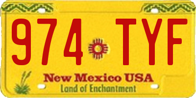 NM license plate 974TYF