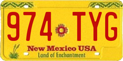 NM license plate 974TYG