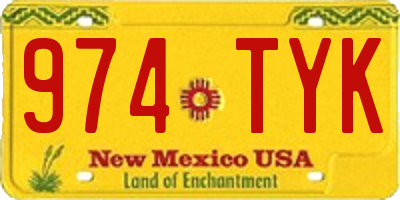 NM license plate 974TYK