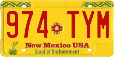 NM license plate 974TYM