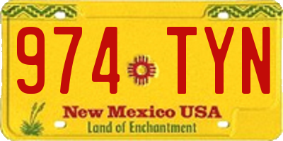 NM license plate 974TYN