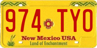 NM license plate 974TYO