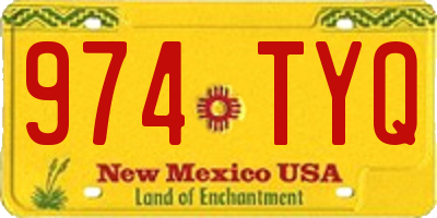 NM license plate 974TYQ