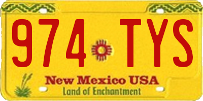 NM license plate 974TYS