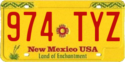 NM license plate 974TYZ