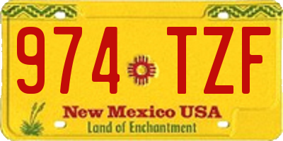 NM license plate 974TZF