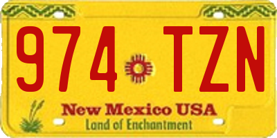 NM license plate 974TZN