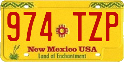 NM license plate 974TZP