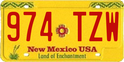 NM license plate 974TZW