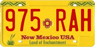 NM license plate 975RAH