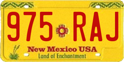 NM license plate 975RAJ