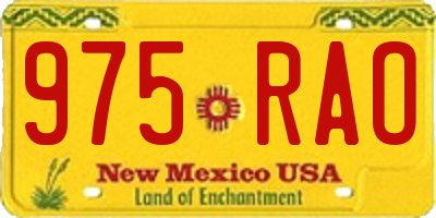 NM license plate 975RAO