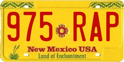 NM license plate 975RAP