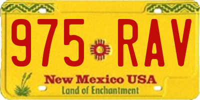 NM license plate 975RAV