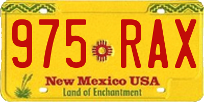 NM license plate 975RAX