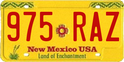 NM license plate 975RAZ
