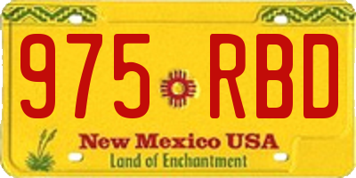 NM license plate 975RBD