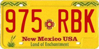 NM license plate 975RBK