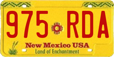 NM license plate 975RDA