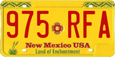 NM license plate 975RFA