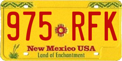 NM license plate 975RFK