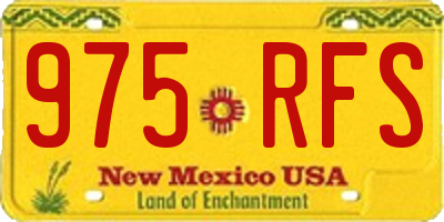 NM license plate 975RFS