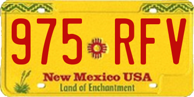 NM license plate 975RFV