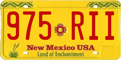 NM license plate 975RII