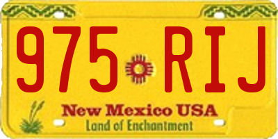NM license plate 975RIJ