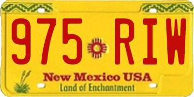 NM license plate 975RIW