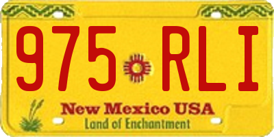NM license plate 975RLI