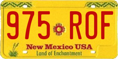 NM license plate 975ROF