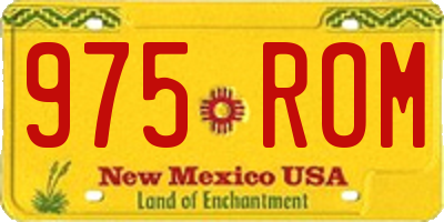 NM license plate 975ROM