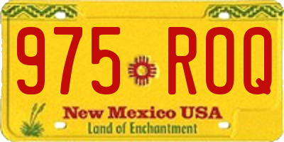 NM license plate 975ROQ