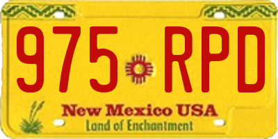 NM license plate 975RPD