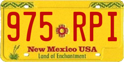 NM license plate 975RPI