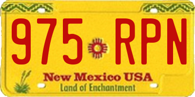 NM license plate 975RPN