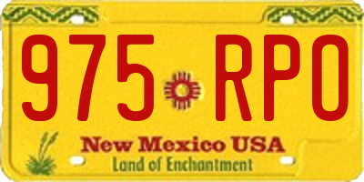 NM license plate 975RPO