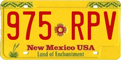 NM license plate 975RPV