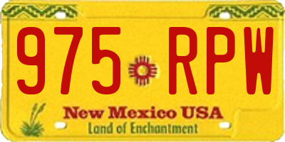 NM license plate 975RPW