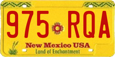 NM license plate 975RQA