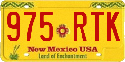 NM license plate 975RTK