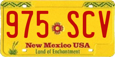 NM license plate 975SCV