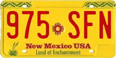 NM license plate 975SFN