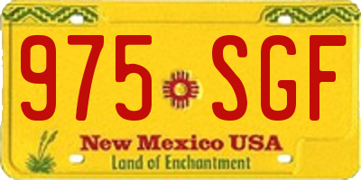 NM license plate 975SGF