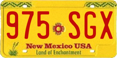 NM license plate 975SGX