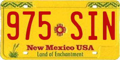 NM license plate 975SIN