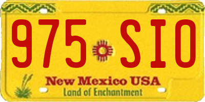 NM license plate 975SIO
