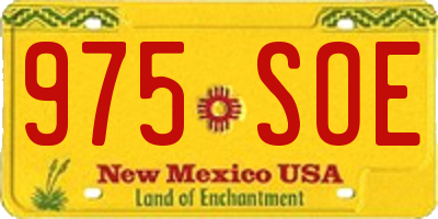 NM license plate 975SOE